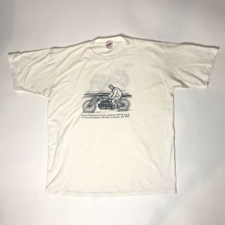 Vtg 1990s Glenn Hammond Curtiss Museum Single Stitch Promo Tshirt Motorcycle Tee
