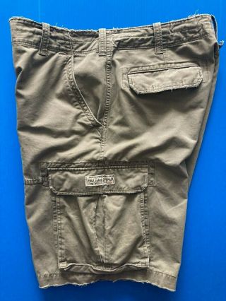 Vintage Polo Jeans Company Cargo Shorts Ralph Lauren 36 Khaki Green Military 90s