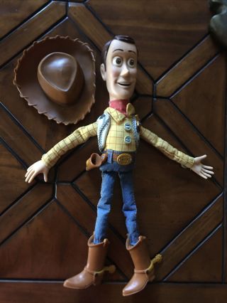 Vintage Disney Pixar Toy Story Sheriff Woody Talking Doll 15 " W/hat Cowboy 2002