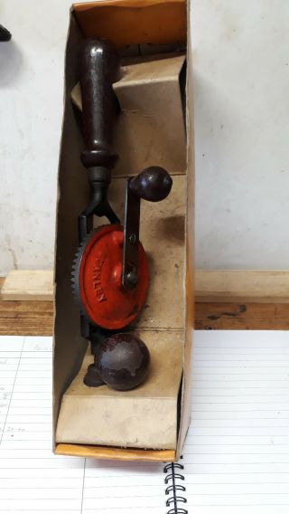 Vintage Stanley 805 Hand Drill In Stanley Drill Box Sheffield Tool Carpenters