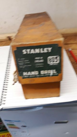 Vintage Stanley 805 hand drill in stanley drill box sheffield tool carpenters 3