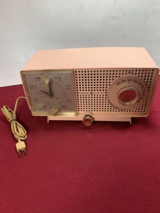 Vintage | General Electric | Pink Clock Radio | 1950’s