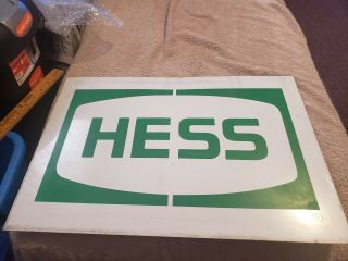 Vintage Double Sided Metal Hess Gas Station Sign