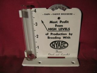 Vintage Advertising Rain Gauge & Recorder York Artificial Breeders Corp