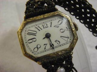 Vintage Gold Fd Antique 1920 Art Deco Lady Montauk Asymmetric Watch