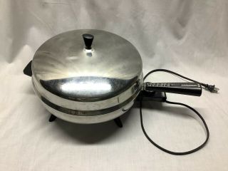 Vintage Farberware 12 " Electric Skillet 12 " 310 - B Stainless W/dome Lid Fry Pan
