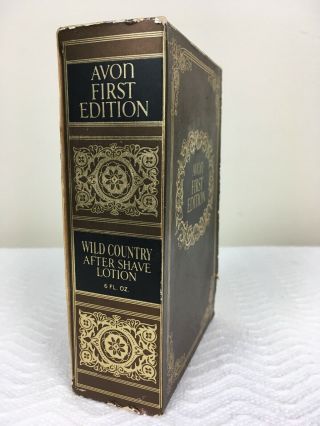 Avon First Edition Wild Country After Shave Lotion 6 Fl OZ Book Vintage 3