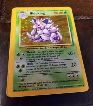 Nidoking 11/102 Holo Rare Vintage Pokemon Card Base Set 2