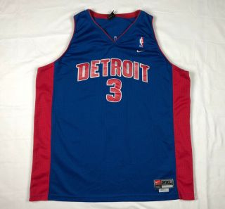 Vtg Nike Detroit Pistons Ben Wallace Mens Nba Basketball Jersey 2xl,  2 Sewn