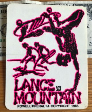Rare Vintage Powell Peralta Lance Mountain Pink Sticker 1985 - Nos