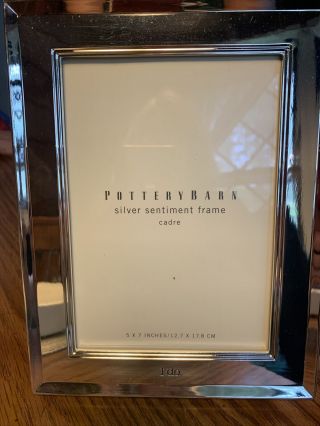 Pottery Barn Silver Plate Wedding 5x7 Picture Frame Engraved I Do