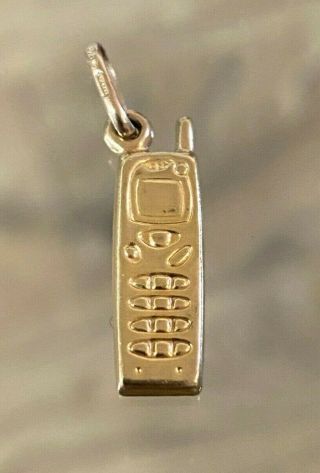 Vintage 9ct Gold Mobile Phone Charm For Bracelet