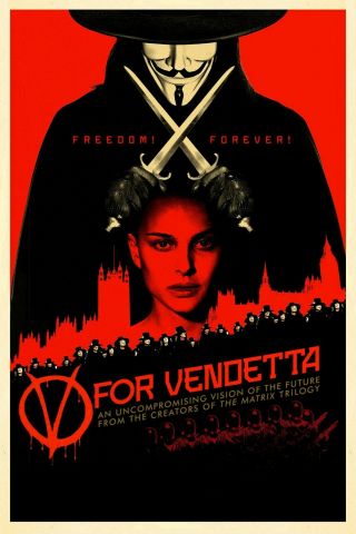 V - For - Vendetta - Poster (a0 - A4) Film Movie Picture Art Wall Decor Actor