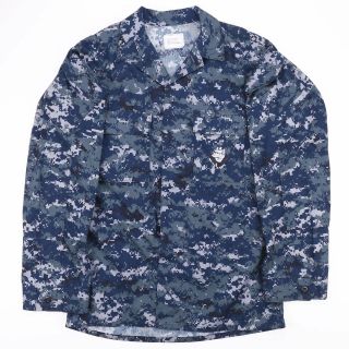 Vintage Us Navy Blue Digital Camo Koman Propper Shirt Size Men 