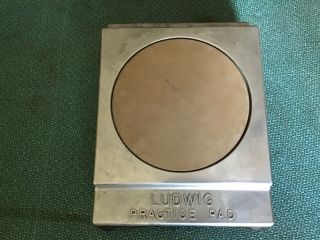 Vintage Ludwig Drum Practice Pad W/suction Feet,  Die Cast Aluminum Frame 6” X 8”