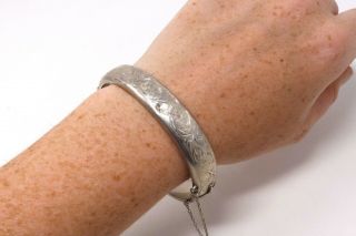 Quality Vintage C1963 Sterling Silver 925 Ladies Bangle Bracelet 19.  6g 387