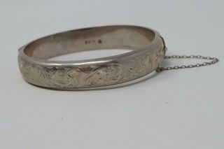 Quality Vintage C1963 Sterling Silver 925 Ladies Bangle Bracelet 19.  6g 387 2