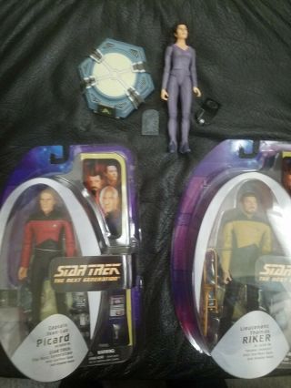 /set Of Three Star Trek Next Generation Action Figures.  By Diamond Select Toys