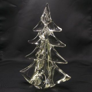 Vintage Murano Art Glass Clear Christmas Tree Paperweight Figurine
