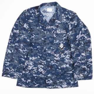 Vintage Us Navy Blue Digital Camo Readyone Shirt Size Men 