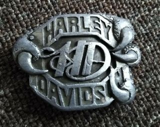 Rare Vintage Harley - Davidson Motorcycles Belt Buckle.  Cool