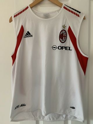 Vintage Adidas A C Milan Football Club 2005 - 2006 Training Vest Top Size 42/44
