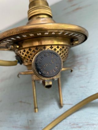 Brass Oil Lamp Burner Electric Hinks And Sons Duplex