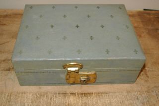 Vintage Mele Jewelry Box Velvet Lined W/ Key