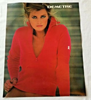 Demetre Vintage Ski Sweater Girl Advertising Poster Print 18.  5 " X15 " Rare 1980s