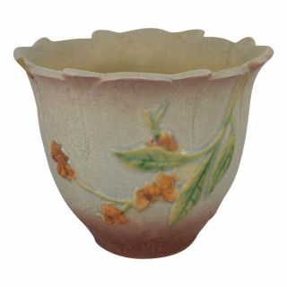 Vintage Roseville Pottery Bittersweet Gray Flower Pot Planter 856 - 5