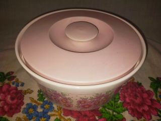 Vintage Hornsea Pottery ‘passion’ Pink Flowers Lidded Casserole Dish Vgc