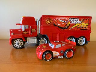 Disney Pixar Cars Movie - Mack Hauler Truck & Shake N Go Lightning Mcqueen Car