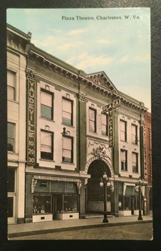 Vintage Postcard Charleston West Virginia Plaza Theatre