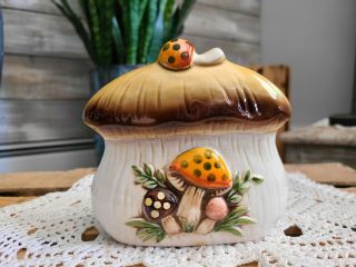 Vintage Ceramic Merry Mushroom Napkin Holder By Sears Roebuck