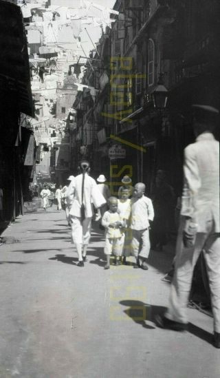 City Street Scene - Victoria / Hong Kong / China - C1923 - Vintage Negative