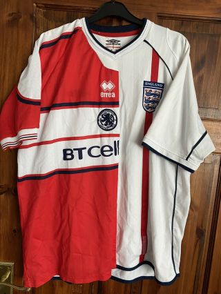England And Middlesbrough Fc Vintage Football Shirt Half And Half Adult Large £2
