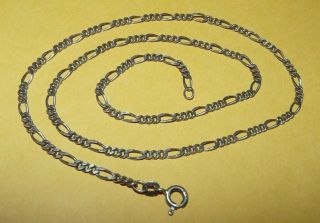 Vintage " 925 Italy " Italian Sterling Silver " Figaro " Chain Link 17.  5 " Necklace