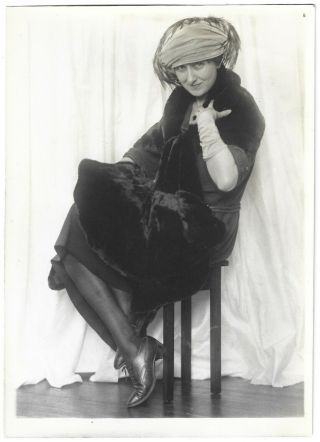 Chic Society Lady In Fur Coat Vintage 1920s Charles Sheldon Fashion Photograph