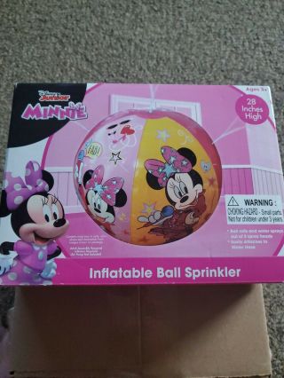 Disney Junior Minnie Mouse Inflatable Ball Sprinkler 28” 2