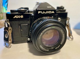 Vtg Fujica Ax - 5 Slr Camera For Oarts And X - Fujinon Fuji Lens 50mm