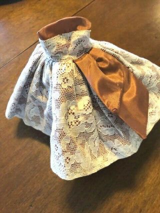 Vintage Vogue Jill Party Dress Copper/brown Satin/taffeta With Lace Overlay