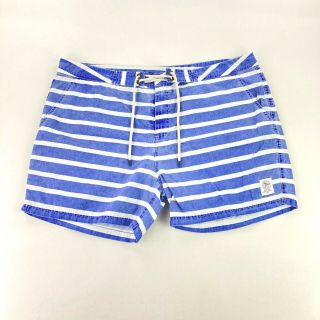 Vtg Polo Ralph Lauren Mens Swim Trunks Baggies Blue/white Stripe • Size 40