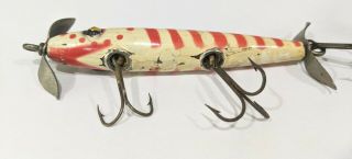 Vintage EGER BAIT Co.  Dillinger Wooden Florida Fishing Lure Tact Eyes Torpedo 2