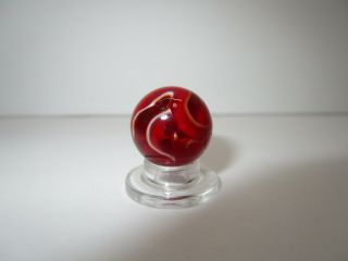 Vintage Peltier Cherry Bomb? Akro Red & White Stripped Onyx? 0.  62 ",  Marble Nm