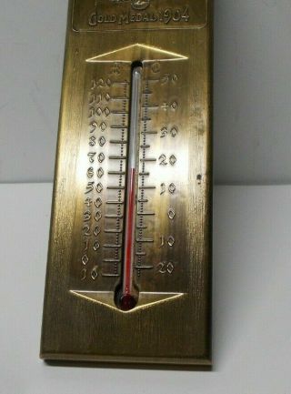Vintage Brass Tone Metal Jack Daniel`s Whiskey Advertising Thermometer 3