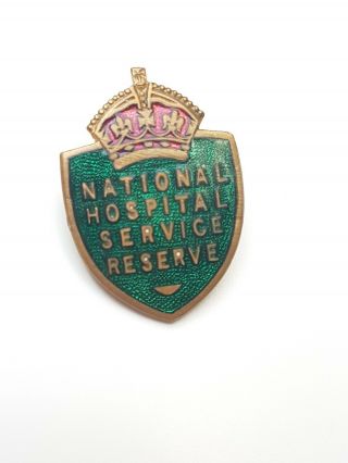 Vintage National Hospital Service Reserve Badge,  1940 