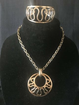 Vintage Sarah Coventry Demi Necklace & Bracelet Set " Golden Nile " 1971