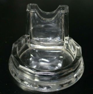 Vintage Clear Glass Ashtray With Match Holder Cigarette Cigar Circular