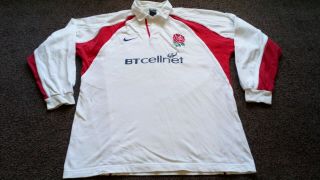 England 2001 - 2002 Rugby Nike Long Sleeve Shirt Jersey Vintage Bt Cellnet Large