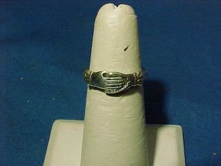 Vintage Celtic Claddagh Unusual 2 Piece Silver Friendship Ring Size 5